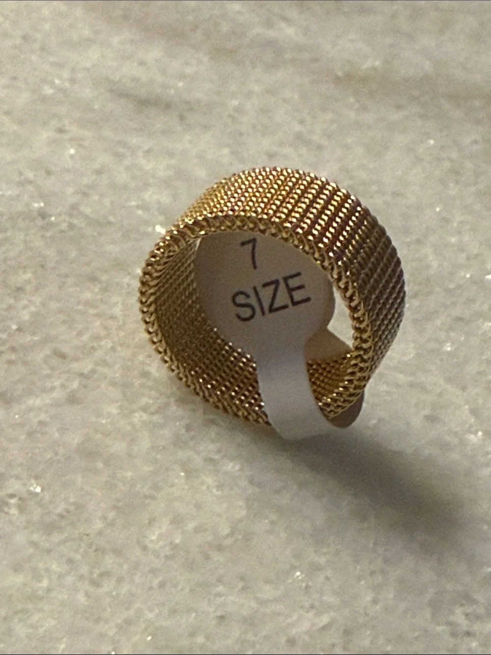 Plunder Unisex Gold Mesh Stretch Ring fashion jewelry Size 7